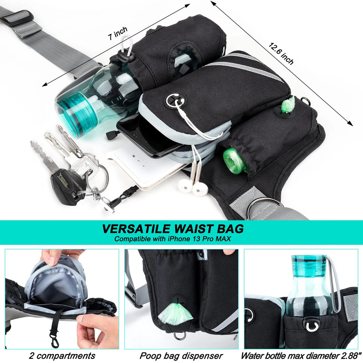 Dog Walking Waist Pack or Bungee Leash