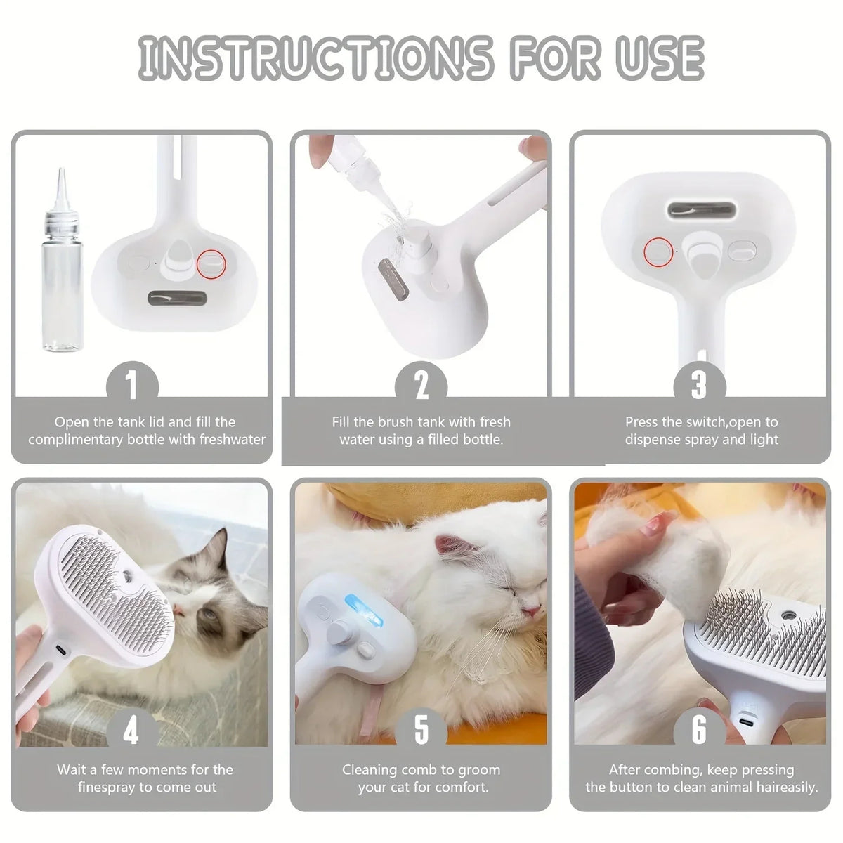 Mist-Assist Pet Grooming Brush